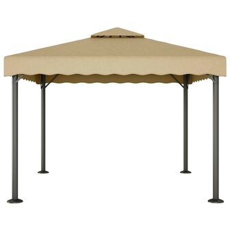 Prieel 3x3 m aluminium en staal taupe