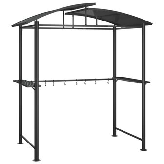 Barbecue-overkapping 210x114x230 cm staal antracietkleurig