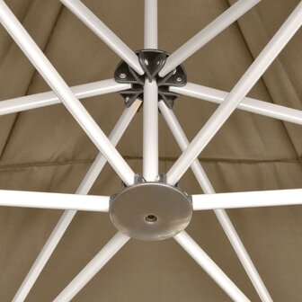 Partytent inklapbaar zeshoekig 3,6x3,1 m taupe 220 g/m&sup2;