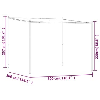 Prieel 3x3 m 180 g/m&sup2; stof en staal beige