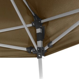 Partytent met wanden zeshoekig 3,6x3,1 m taupe 220 g/m&sup2;