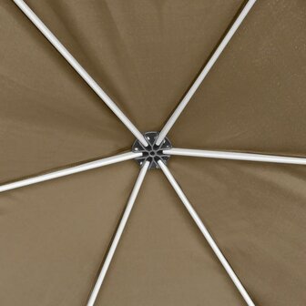 Partytent met wanden zeshoekig 3,6x3,1 m taupe 220 g/m&sup2;