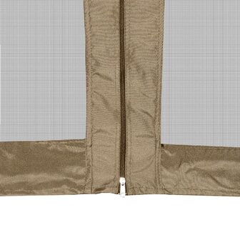 Partytent met wanden zeshoekig 3,6x3,1 m taupe 220 g/m&sup2;