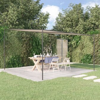 Prieel 4x4 m 180 g/m&sup2; stof en staal beige