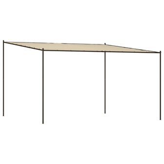 Prieel 4x4 m 180 g/m&sup2; stof en staal beige