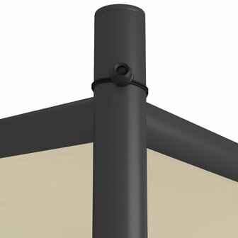 Prieel 4x4 m 180 g/m&sup2; stof en staal beige