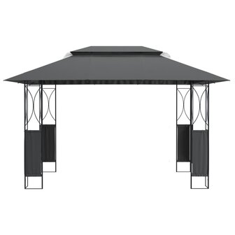 Prieel met dak 400x300x270 cm staal antracietkleurig