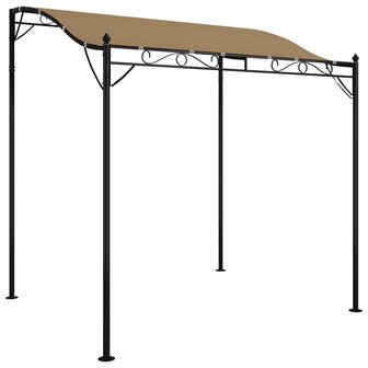 Luifel 2x2,3 m 180 g/m&sup2; stof en staal taupe
