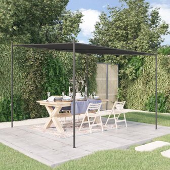 Prieel 3x3 m 180 g/m&sup2; stof en staal antracietkleurig