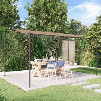 Luifel 4x3 m 180 g/m&sup2; stof en staal taupe