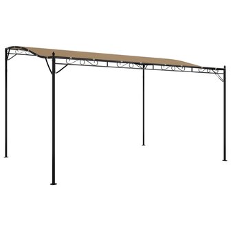 Luifel 4x3 m 180 g/m&sup2; stof en staal taupe