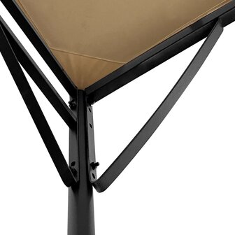 Luifel 4x3 m 180 g/m&sup2; stof en staal taupe