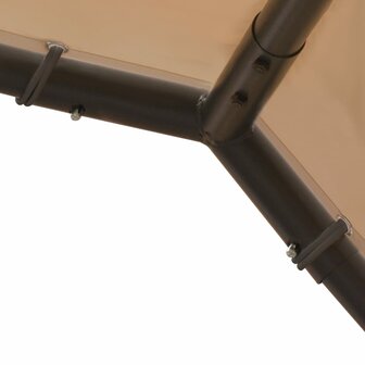 Tuinpaviljoen 3x3 m staal en stof beige
