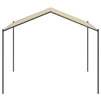Tuinpaviljoen 4x4 m staal en stof beige