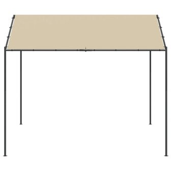 Tuinpaviljoen 4x4 m staal en stof beige
