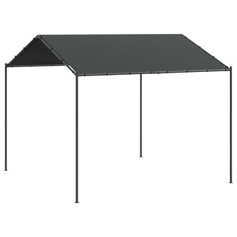 Tuinpaviljoen 3x3 m staal en stof antracietkleurig