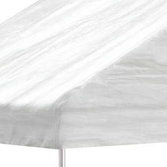 Prieel met dak 17,84x4,08x3,22 m polyetheen wit