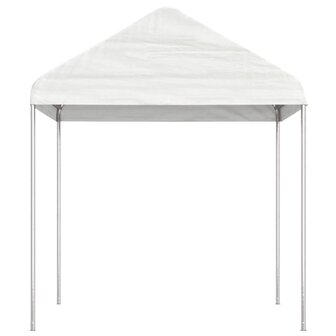 Prieel met dak 20,07x2,28x2,69 m polyetheen wit