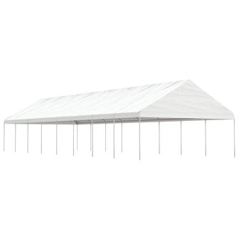 Prieel met dak 17,84x5,88x3,75 m polyetheen wit