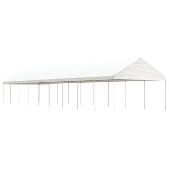 Prieel met dak 20,07x4,08x3,22 m polyetheen wit