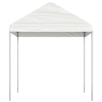 Prieel met dak 17,84x2,28x2,69 m polyetheen wit