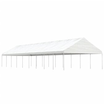 Prieel met dak 20,07x5,88x3,75 m polyetheen wit