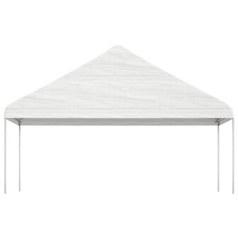 Prieel met dak 6,69x5,88x3,75 m polyetheen wit