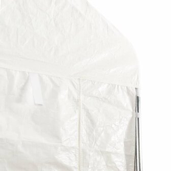 Prieel met dak 8,92x2,28x2,69 m polyetheen wit