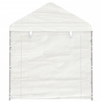 Prieel met dak 6,69x2,28x2,69 m polyetheen wit