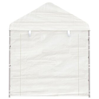 Prieel met dak 15,61x2,28x2,69 m polyetheen wit
