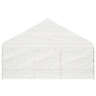 Prieel met dak 11,15x5,88x3,75 m polyetheen wit