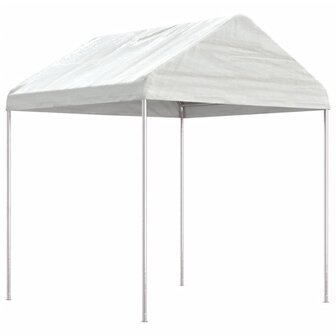 Prieel met dak 2,28x2,23x2,69 m polyetheen wit