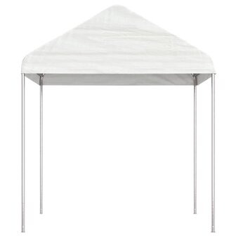 Prieel met dak 2,28x2,23x2,69 m polyetheen wit