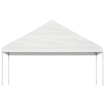 Prieel met dak 5,88x2,23x3,75 m polyetheen wit