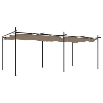 Pergola met uitschuifbaar dak 589x292x230 taupe