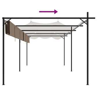 Pergola met uitschuifbaar dak 589x292x230 taupe