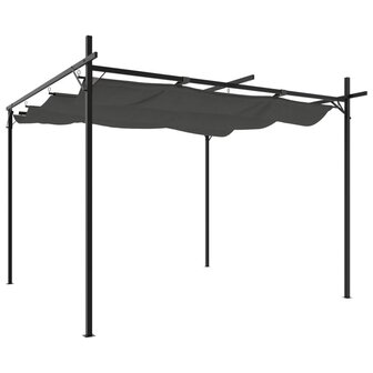 Pergola met uitschuifbaar dak 295x292x230 antracietkleurig
