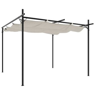 Pergola met uitschuifbaar dak 295x292x230 cr&egrave;mekleurig