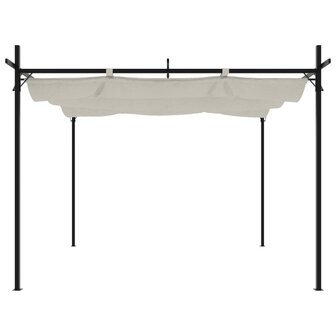 Pergola met uitschuifbaar dak 295x292x230 cr&egrave;mekleurig