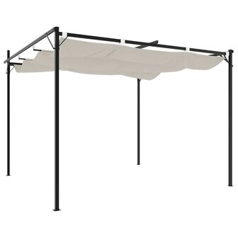 Pergola met uitschuifbaar dak 295x292x230 cr&egrave;mekleurig