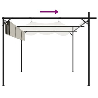 Pergola met uitschuifbaar dak 295x292x230 cr&egrave;mekleurig