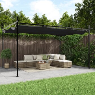 Pergola met uitschuifbaar dak 395x292x230 antracietkleurig
