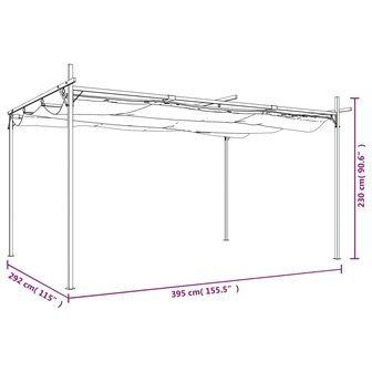 Pergola met uitschuifbaar dak 395x292x230 antracietkleurig