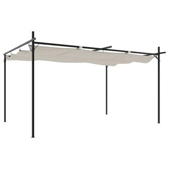 Pergola met uitschuifbaar dak 395x292x230 cr&egrave;mekleurig