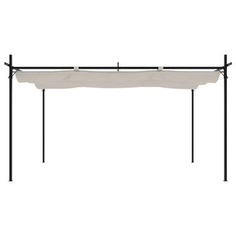 Pergola met uitschuifbaar dak 395x292x230 cr&egrave;mekleurig