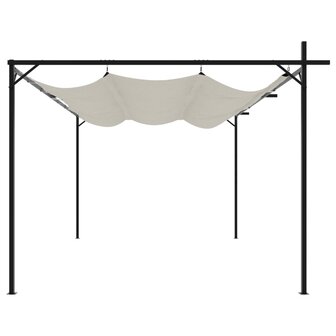 Pergola met uitschuifbaar dak 395x292x230 cr&egrave;mekleurig