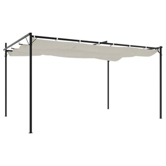 Pergola met uitschuifbaar dak 395x292x230 cr&egrave;mekleurig