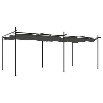 Pergola met uitschuifbaar dak 589x292x230 antracietkleurig