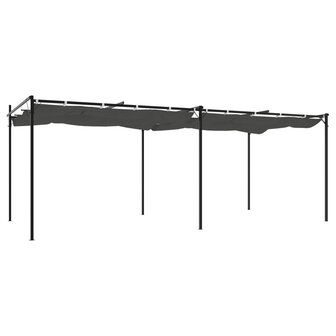 Pergola met uitschuifbaar dak 589x292x230 antracietkleurig