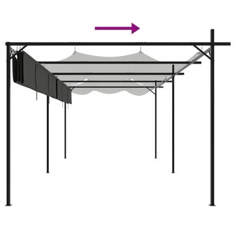 Pergola met uitschuifbaar dak 589x292x230 antracietkleurig